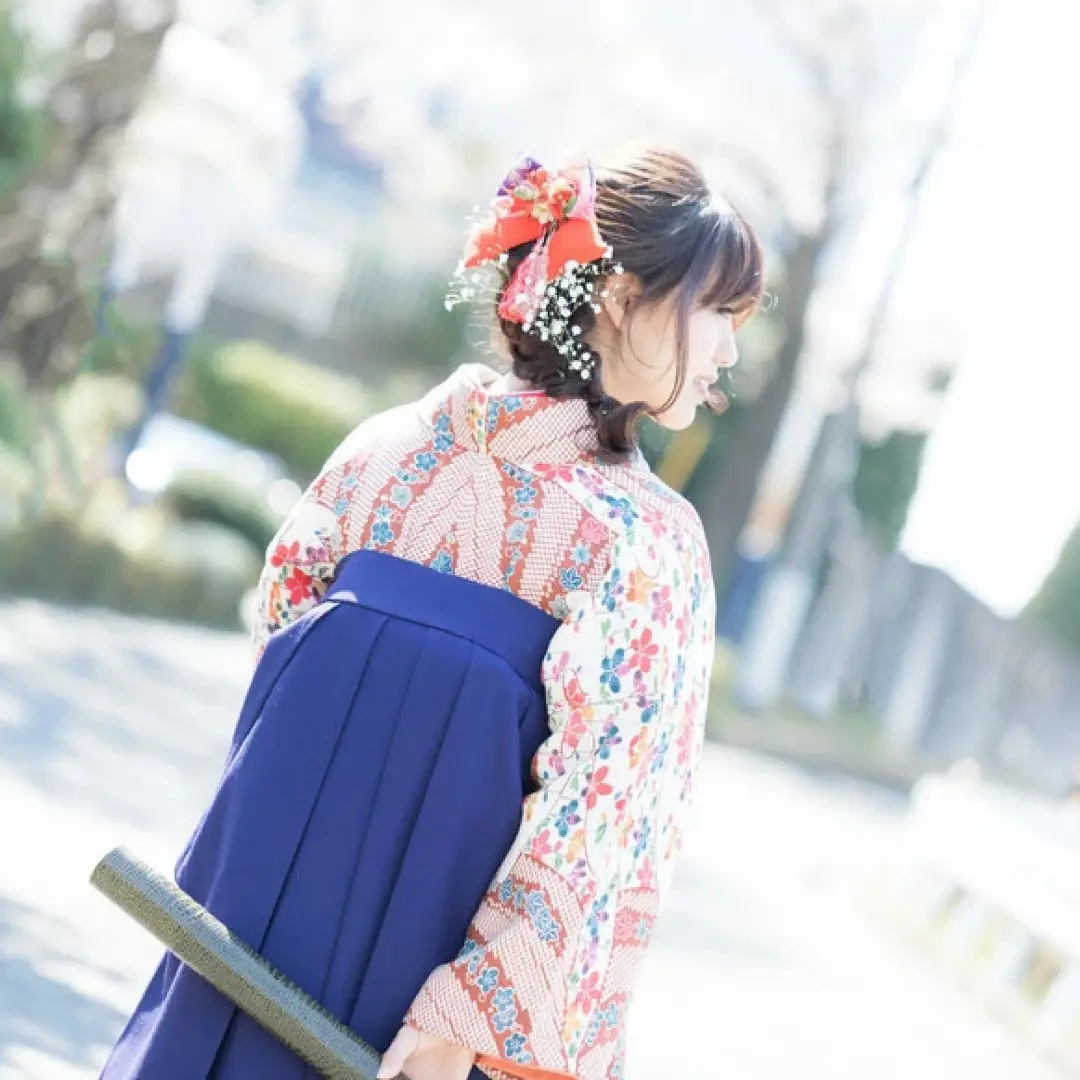 袴姿の卒業生