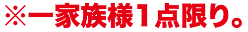 ※ 一家族様１点限り。