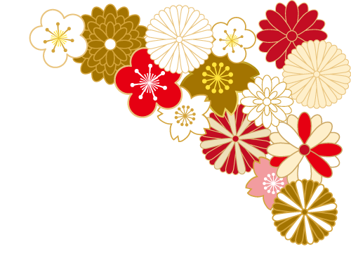 和柄、着物かわいい花柄デコレーション